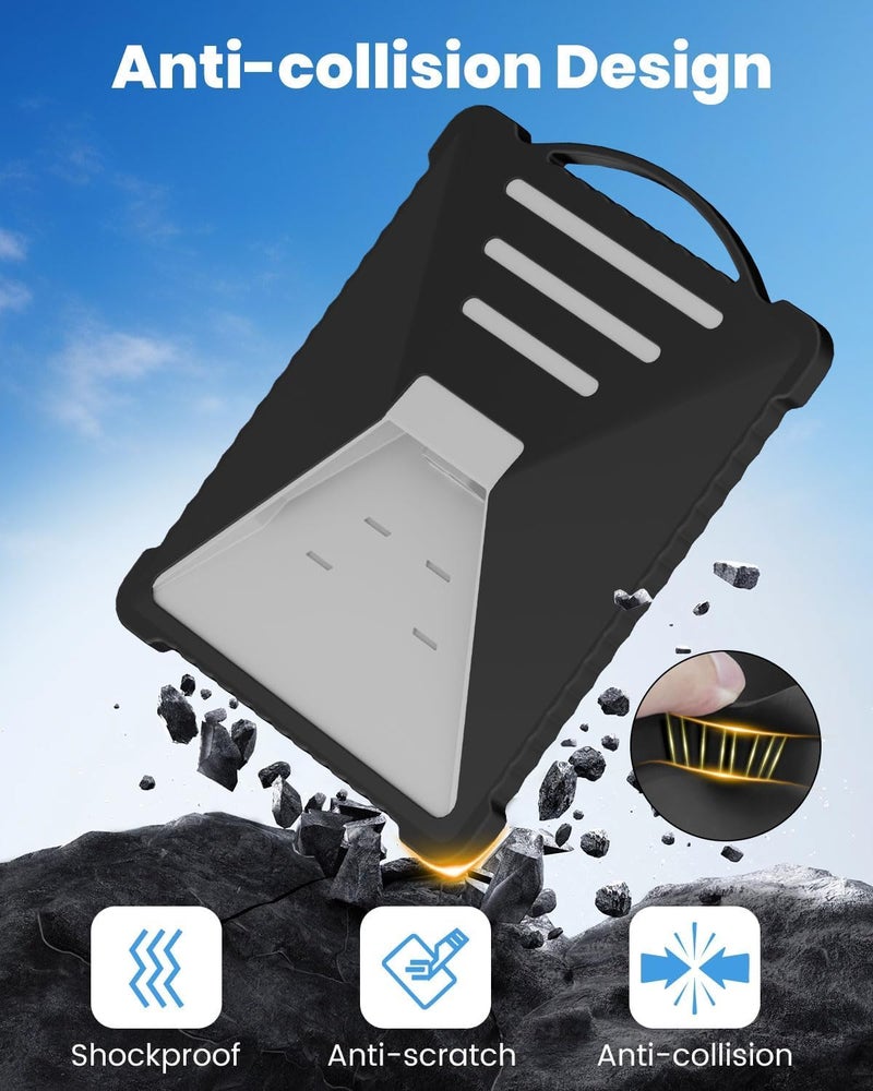 Mwin Starlink Mini Protective Cover - Waterproof & Scratch-Resistant Starlink Mini Accessories Silicone Case, Portable Protector with Wavy Edge Design for Satellite Antenna, Perfect for RV (Black) - Image 4